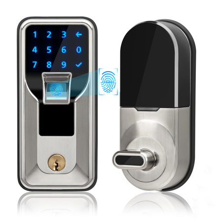 PRIME-LINE SWISS+TECH Touch Deadbolt Lock with Fingerprint and Keypad Digital Single Pack ST061002
